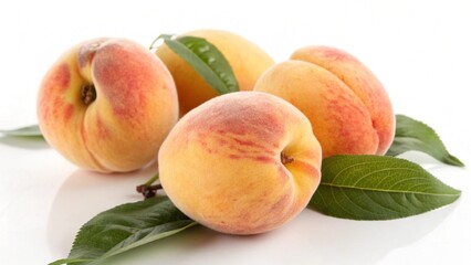 Peaches on White Background