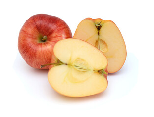 Fresh red apples isolated on white background