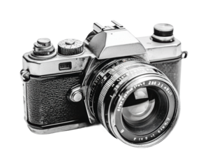 Vintage camera showcasing classic design and craftsmanship for photography enthusiasts and collectors, cut out