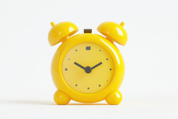 Cheerful 3D Red Alarm Clock with Bells for Wake-Up Themes and Time Management