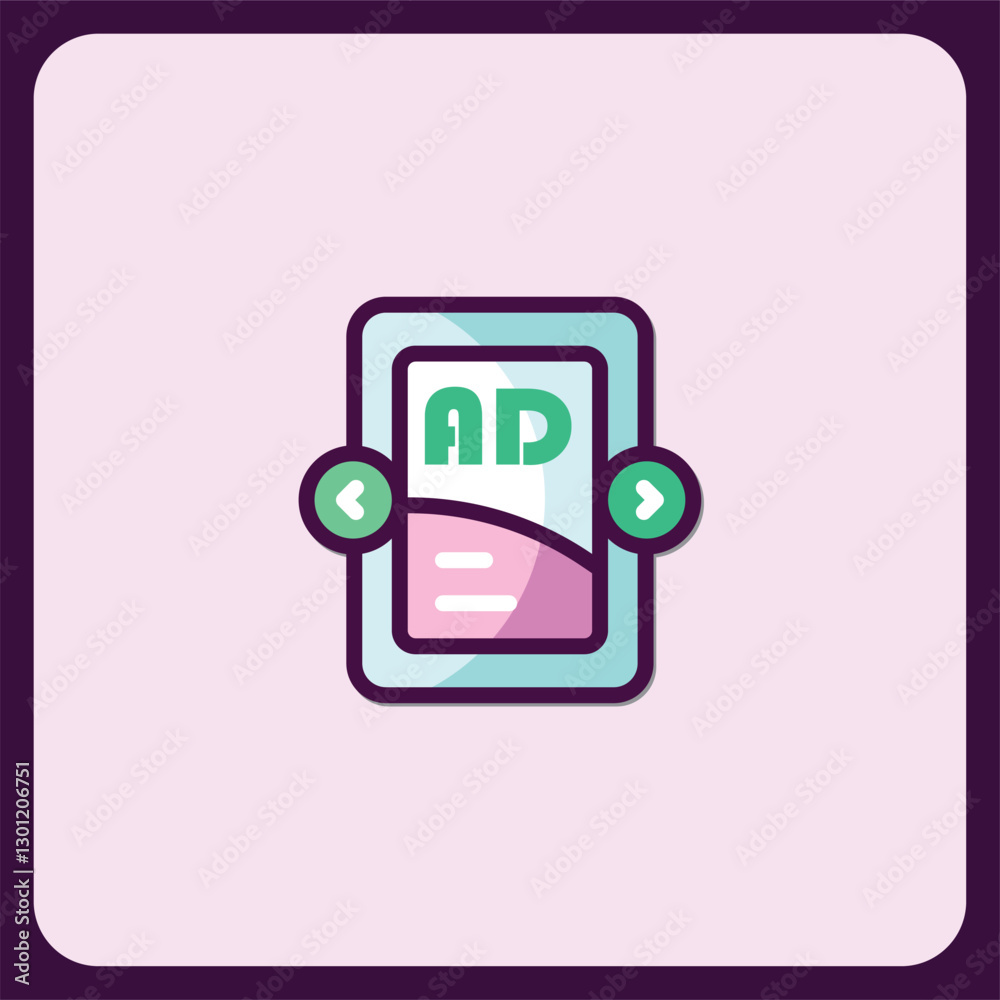 Poster modern app interface design icon with navigation arrows