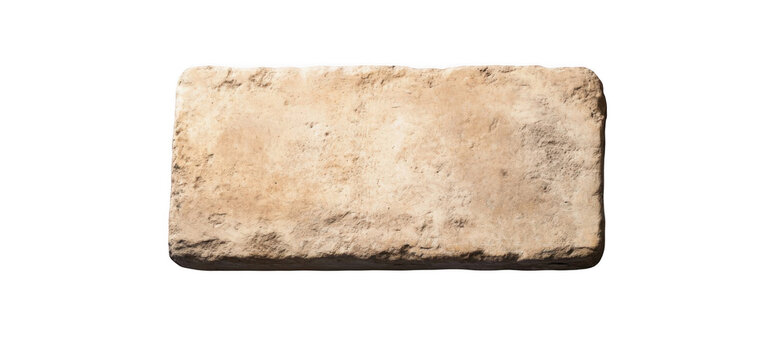 An ancient Roman rectangular stone slab, white background