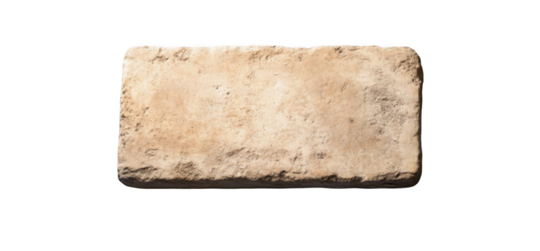 An ancient Roman rectangular stone slab, white background