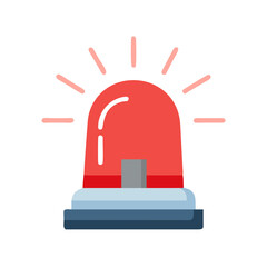 Red emergency siren light with alert signal