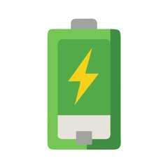 Obraz premium Green charging battery icon