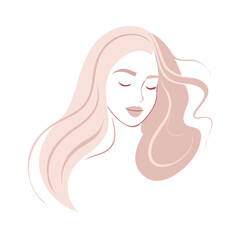 Feminine portrait with wavy hair and soft expression
