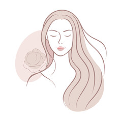 Elegant woman with floral detail and long hair