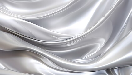 Smooth elegant silk background. Silver metal background with flowing waves. 