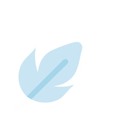 Light blue leaf icon in soft style