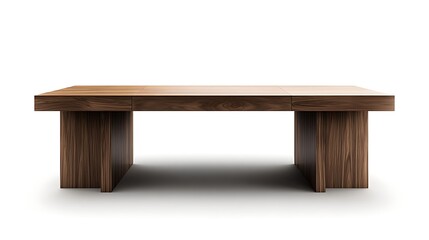 Modern wooden coffee table asset in-house furniture item white background minimalist style