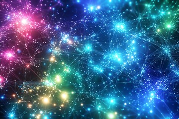 Fototapeta premium Colorful network connection abstract background