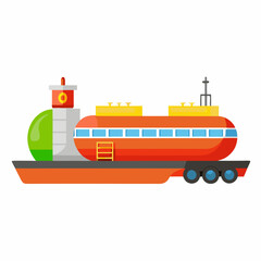 vector illustration of a ship