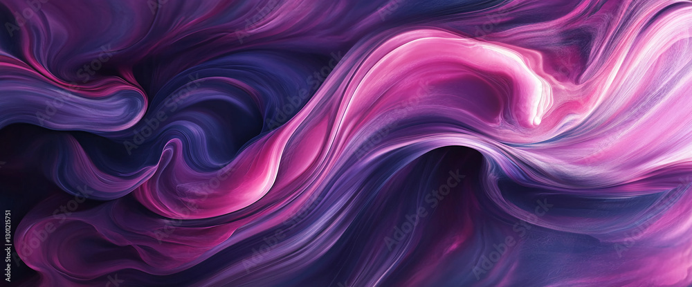 Poster abstract pink and purple fluid waves blending smoothly together, creating a dynamic, colorful design