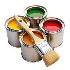 paint cans and brush
