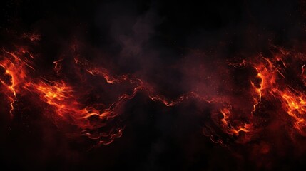 Fiery Inferno: Abstract Red Lava Flow with Dark Smoky Background Texture