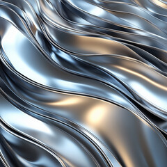 Abstract Metal Wave Background 3D Illustration 
