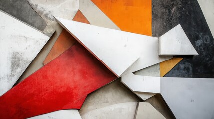 Dynamic interplay of geometric shapes and textures in an urban landscape