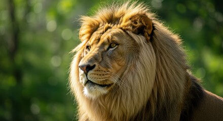 Obraz premium Regal Lion Basking in Sunlight