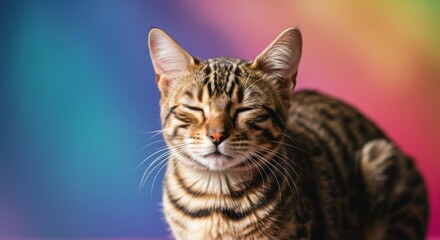 Fototapeta premium Sleepy Bengal Cat Posing