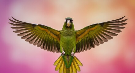 Fototapeta premium Tropical Parrot with Outstretched Wings