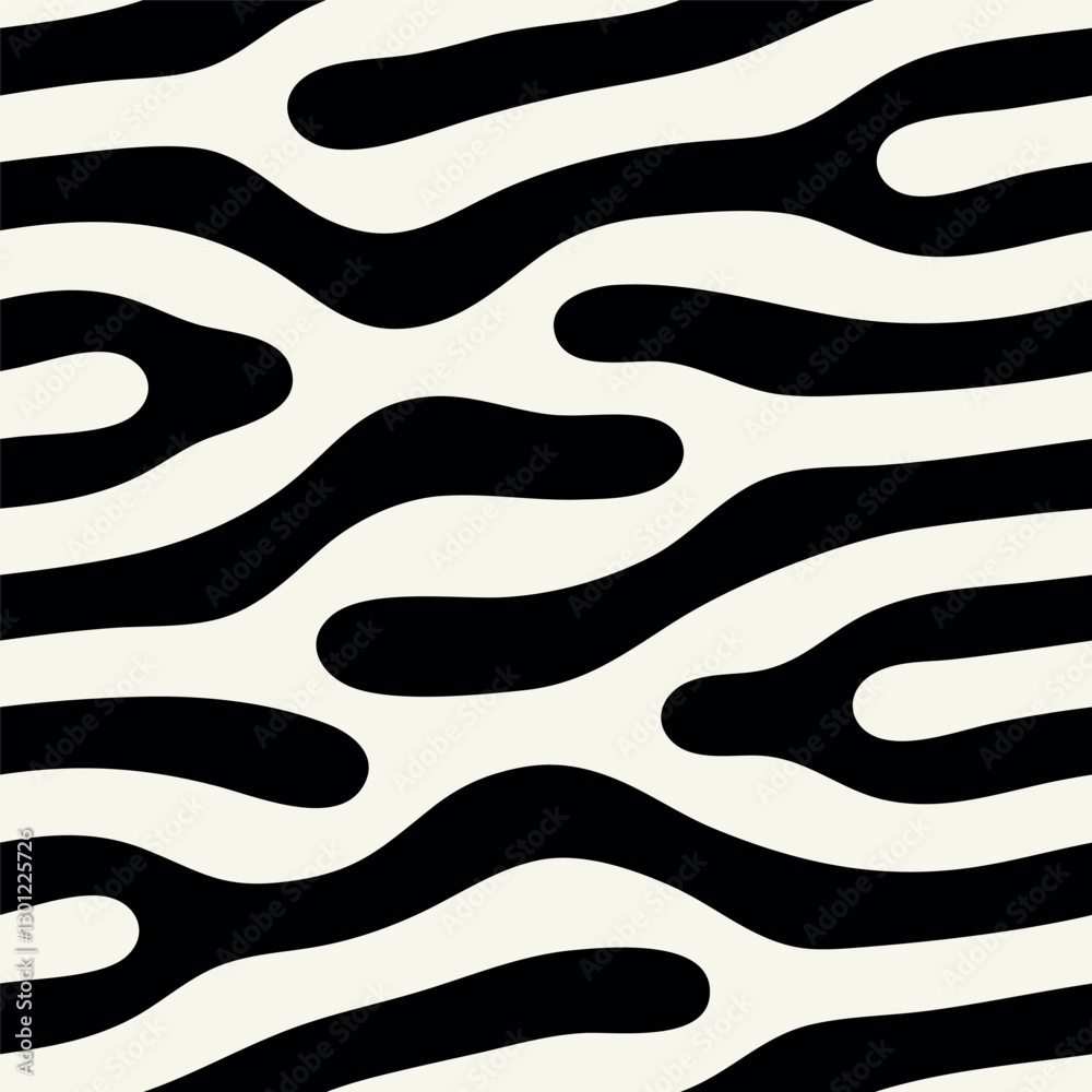 Wall mural vector seamless pattern. free form organic shapes. stylish smooth weaving structure. natural zigzag 