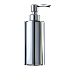 Obraz premium Elegant chrome soap dispenser asset in-house furniture item white background modern design
