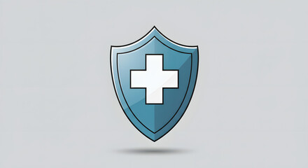 Obraz premium Modern and sleek image of a shield with a cross for World Health Day
