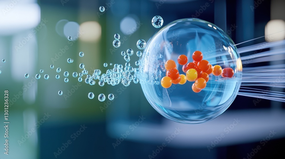 Aufkleber exploring particle physics dynamics laboratory environment digital art abstract concept close-up vie