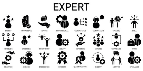 Set of Expert Icons or symbols Vector fully editable file