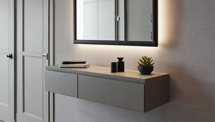 Modern hallway interior with minimalist console table
