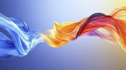 Obraz premium Dynamic flow of colorful abstract waves digital art vivid background creative environment artistic perspective