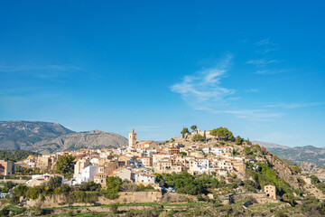 Fototapeta premium Landscape with the picturesque town of Polop in Alicante, Spain