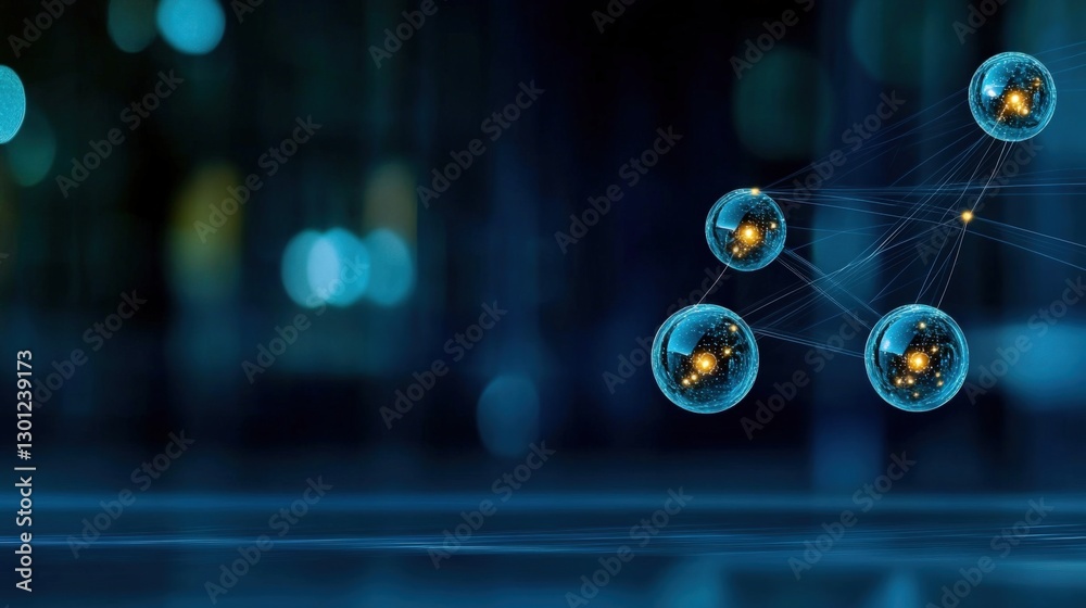 Aufkleber exploring molecular connections in a futuristic digital environment science visualization abstract c