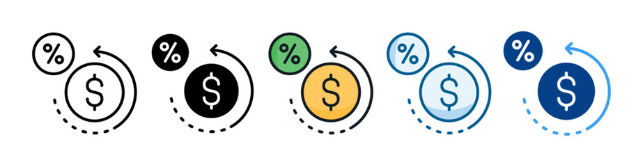 Rate Of Return  Icon Set Multiple Style Collection