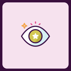Eye with Star Icon, Vision, Quality, and Excellence