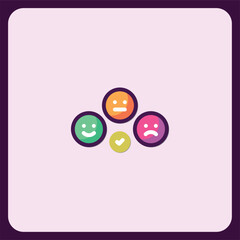 Customer Feedback Survey Icon Set, Happy, Neutral, Sad Emojis