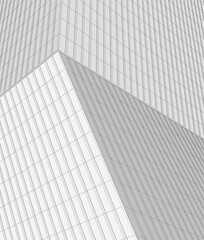 Fototapeta premium Modern Architectural Wireframe. Futuristic Skyscraper Perspective