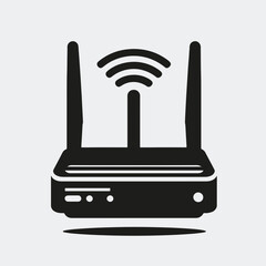 Obraz premium very simple flat and single minimalist Router Silhouette in black on a white background
