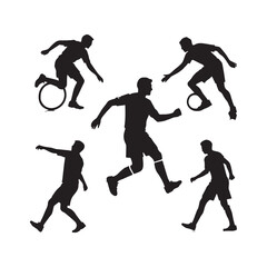 Jumping silhouettes with happiness expression white background