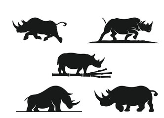 Rhinoceros logo design vector