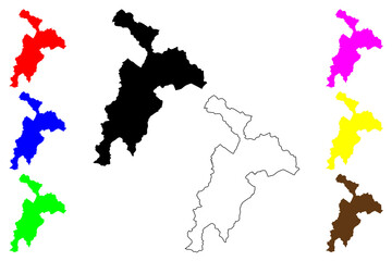Obraz premium Annecy city (France, French Republic, Auvergne-Rhône-Alpes) map vector illustration, scribble sketch Annecy map