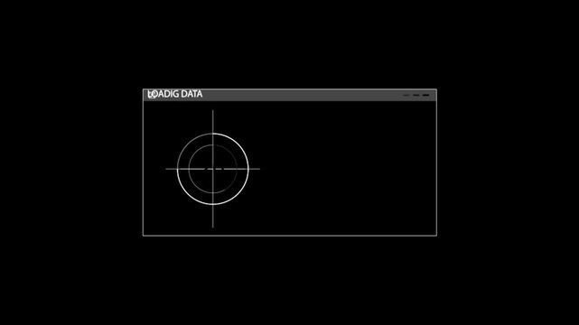 Universal Technology Line and frame Video overlay Futuristic HUD Head up display interface template with basic geometry line element. Video template widescreen aspect ratio
