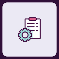 Configuration clipboard symbol conveys task settings management concepts