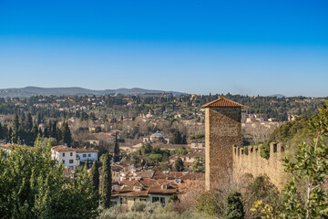 Naklejka premium Landscape with Florence hills, Italy