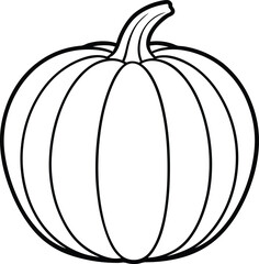 Black Pumpkin Outline Vector Illustration