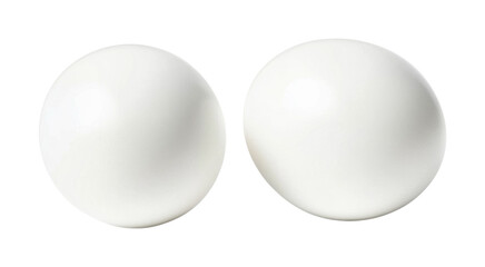 Simple and elegant white eggs arranged side by side for minimalist kitchen decor and culinary presentation, cut out