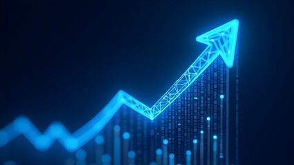 Upward Trend Arrow Graph Symbolizing Financial Growth and Business Success