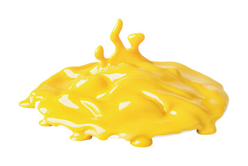 Bright yellow paint splatter for creative projects or art design ideas, cut out