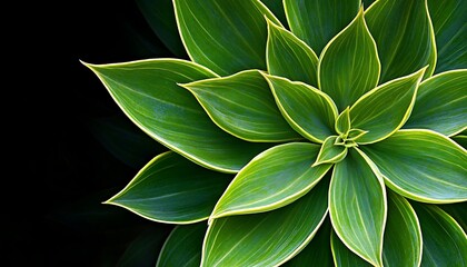 Agave Unfurling Green petals on black backdrop