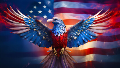 american flag and eagle